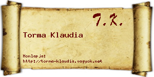 Torma Klaudia névjegykártya