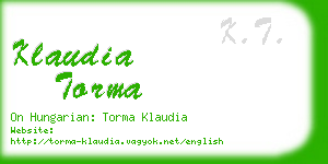 klaudia torma business card